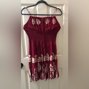 Handmade in India burgundy spaghetti strap Dress